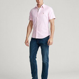 Ralph Lauren Pink Knit Oxford Short Sleeve Shirt